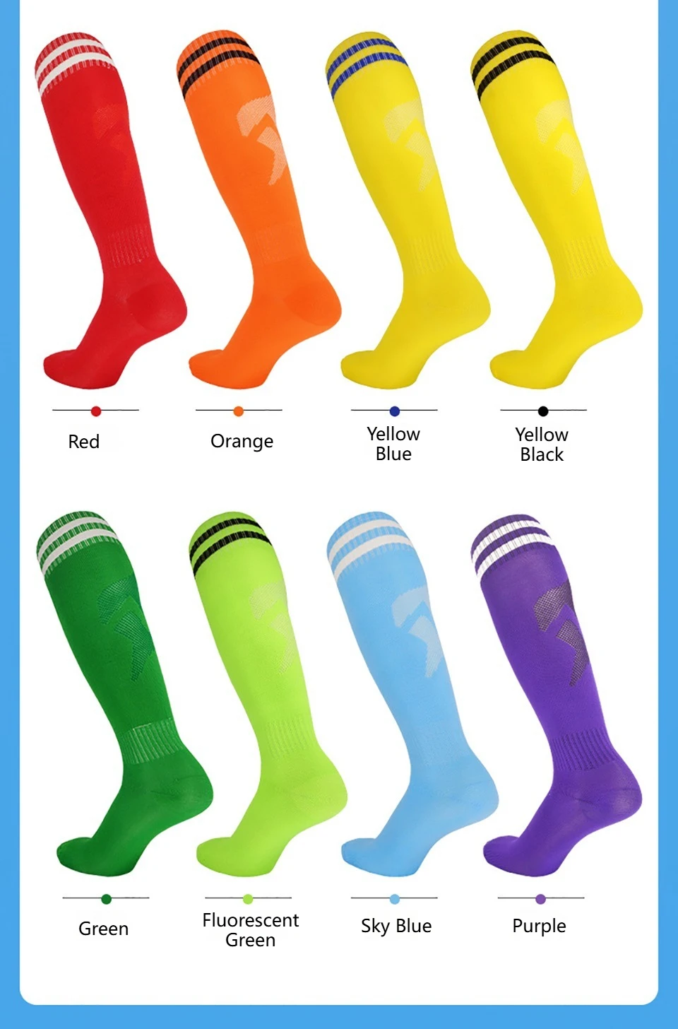 Loogdeel Football Socks Long Tube Knee Cotton Adults Children Legging Stockings Non-slip Soccer Baseball Running Sports Socks