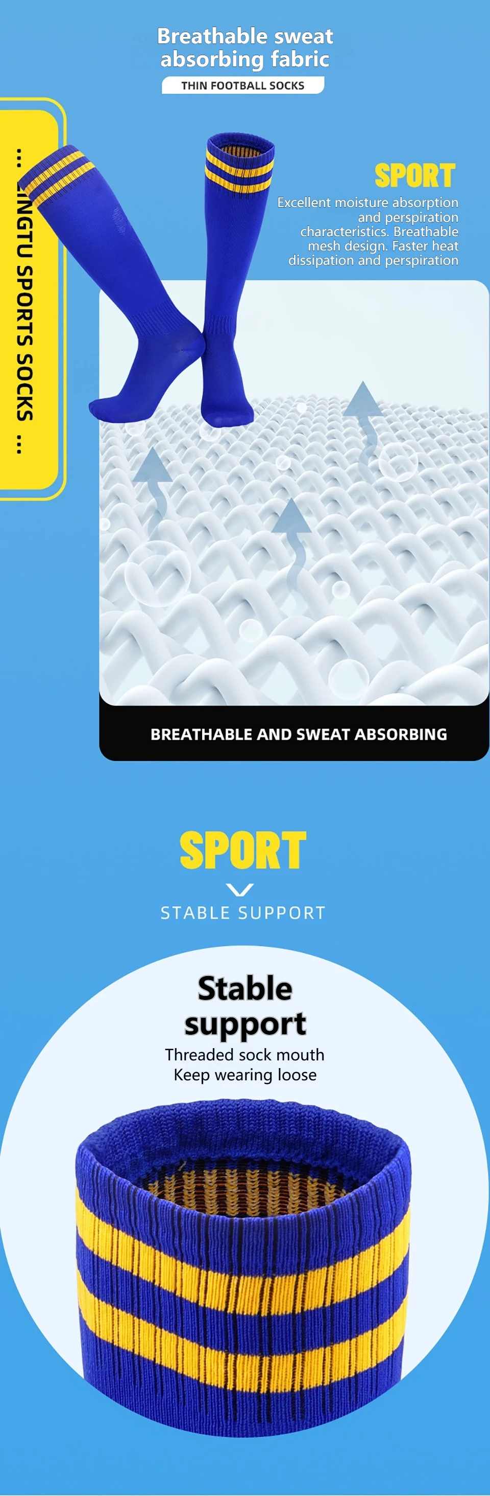 Loogdeel Football Socks Long Tube Knee Cotton Adults Children Legging Stockings Non-slip Soccer Baseball Running Sports Socks
