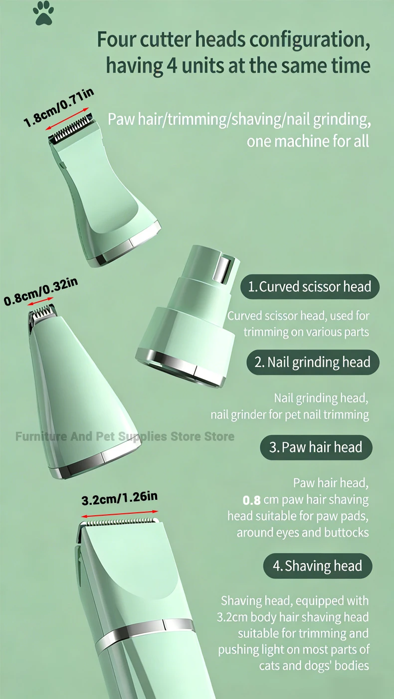 New 4-in-1 Electric Pet Multi functional Beauty Tool Set Dog Hair Clipper Rechargeable Pet Hair Clipper Shaver Cat Supplies