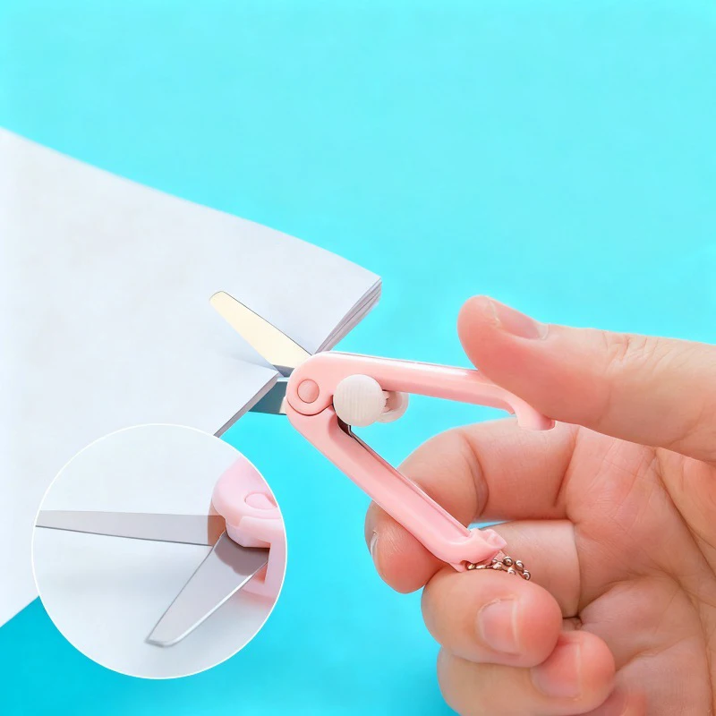 Mini Portable Portable Small Scissors Creative Paper-cutting Notebook Tool That Can Be Extended and Folded