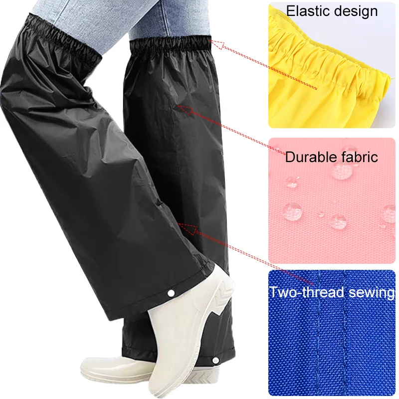 1 Pair Packable Rain Pants – Waterproof Outdoor Leg Cover Lightweight for Hiking Camping Travel Unisex