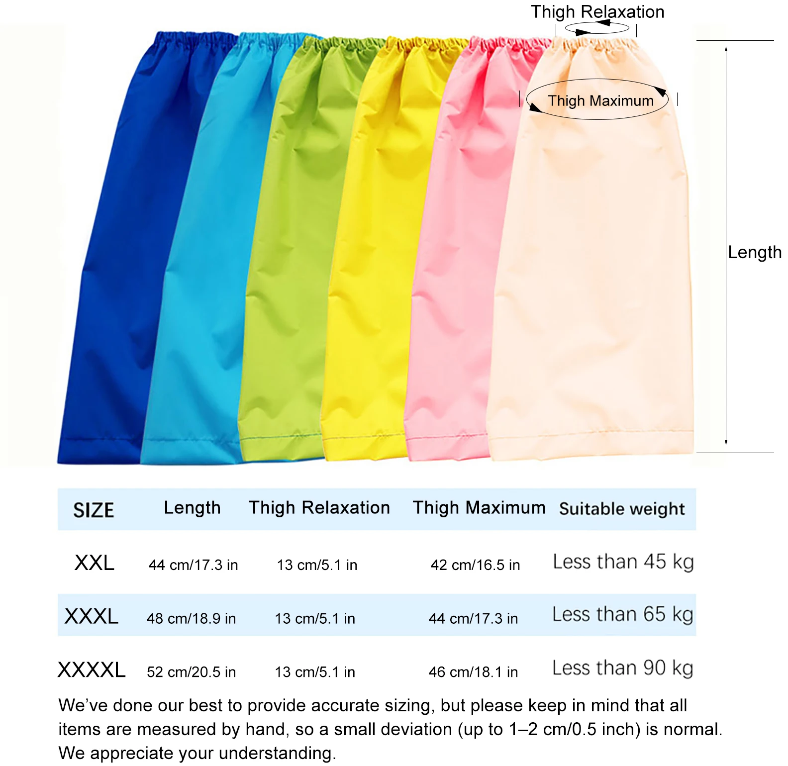 1 Pair Packable Rain Pants – Waterproof Outdoor Leg Cover Lightweight for Hiking Camping Travel Unisex