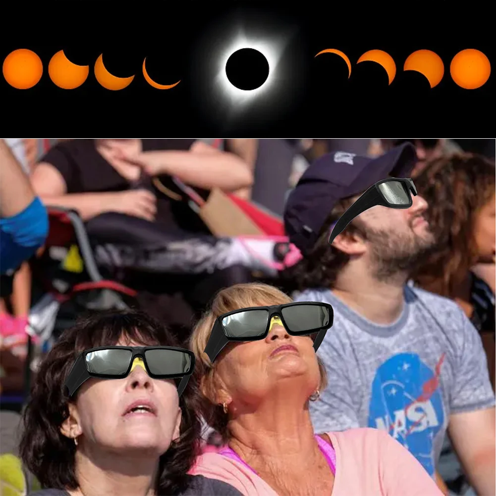 Safe Solar Eclipse Glasses Plastic Frame Professional Solar Viewer Shade For Direct Sun Observation Total Eclipse Eyewear