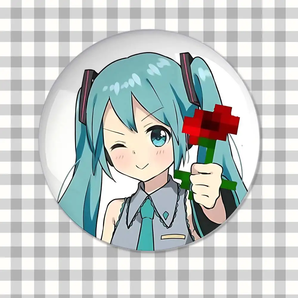Cute Anime-H-hatsune-MikuS Kawaii Badge Pins For Friend, Backpack, Clothing, Collectible Accessories, Jewelry Gift