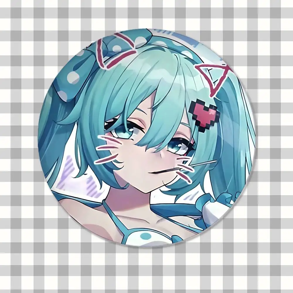 Cute Anime-H-hatsune-MikuS Kawaii Badge Pins For Friend, Backpack, Clothing, Collectible Accessories, Jewelry Gift
