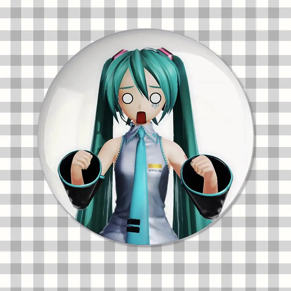 Cute Anime-H-hatsune-MikuS Kawaii Badge Pins For Friend, Backpack, Clothing, Collectible Accessories, Jewelry Gift