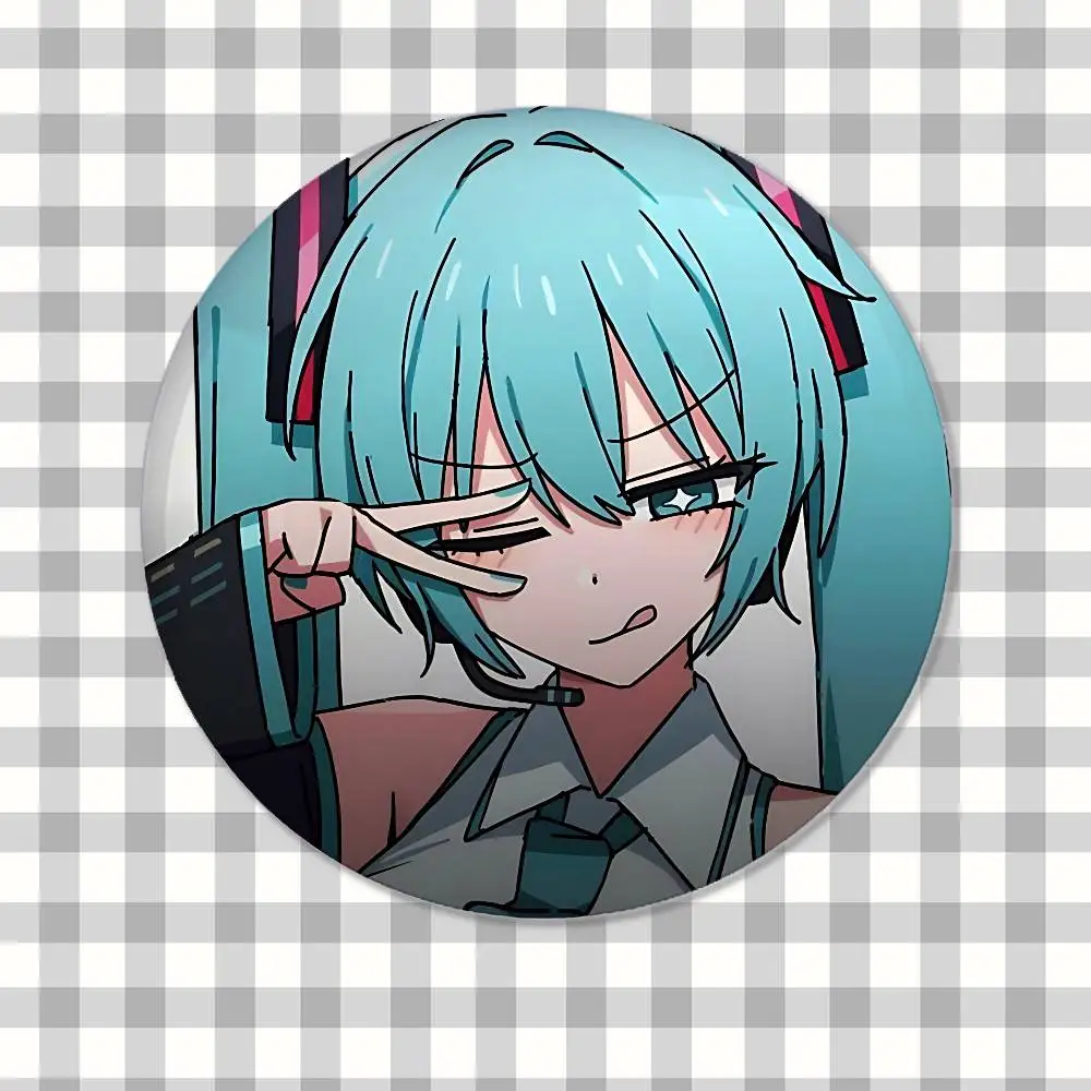 Cute Anime-H-hatsune-MikuS Kawaii Badge Pins For Friend, Backpack, Clothing, Collectible Accessories, Jewelry Gift