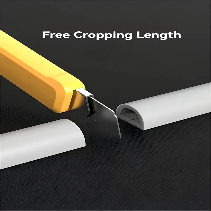 1/4M Flexible Floor Cable Cover, Self-Adhesive Wall Cord Hider, Internet Wire Duct & Cable Management