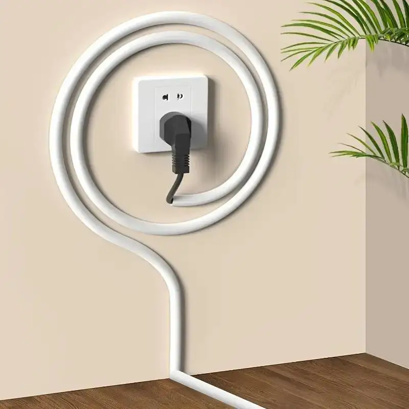 1/4M Flexible Floor Cable Cover, Self-Adhesive Wall Cord Hider, Internet Wire Duct & Cable Management
