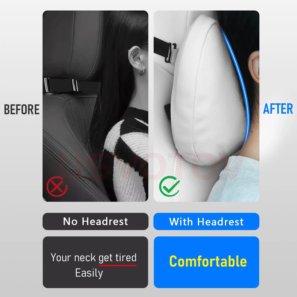 USVOTOV Uniquely Designed Headrest Pillow for Tesla Model 3 Y S X Neck Pillow Soft Car Neck Support Cushion Interior Accessories