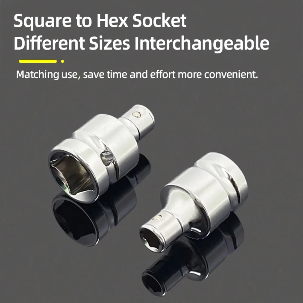 1/4" 3/8” 1/2” Square Drive To 1/4" Hex Shank Socket Adapter Converter Quick Change Bits Holder Repair Hand Tools Accessories