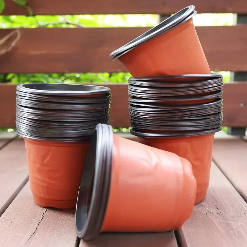 100/20x Seeding Nursery Pot Black Red Plants Nursery Pots Seedling Cups Grow Box Planters Home Garden Potted Container Wholesale