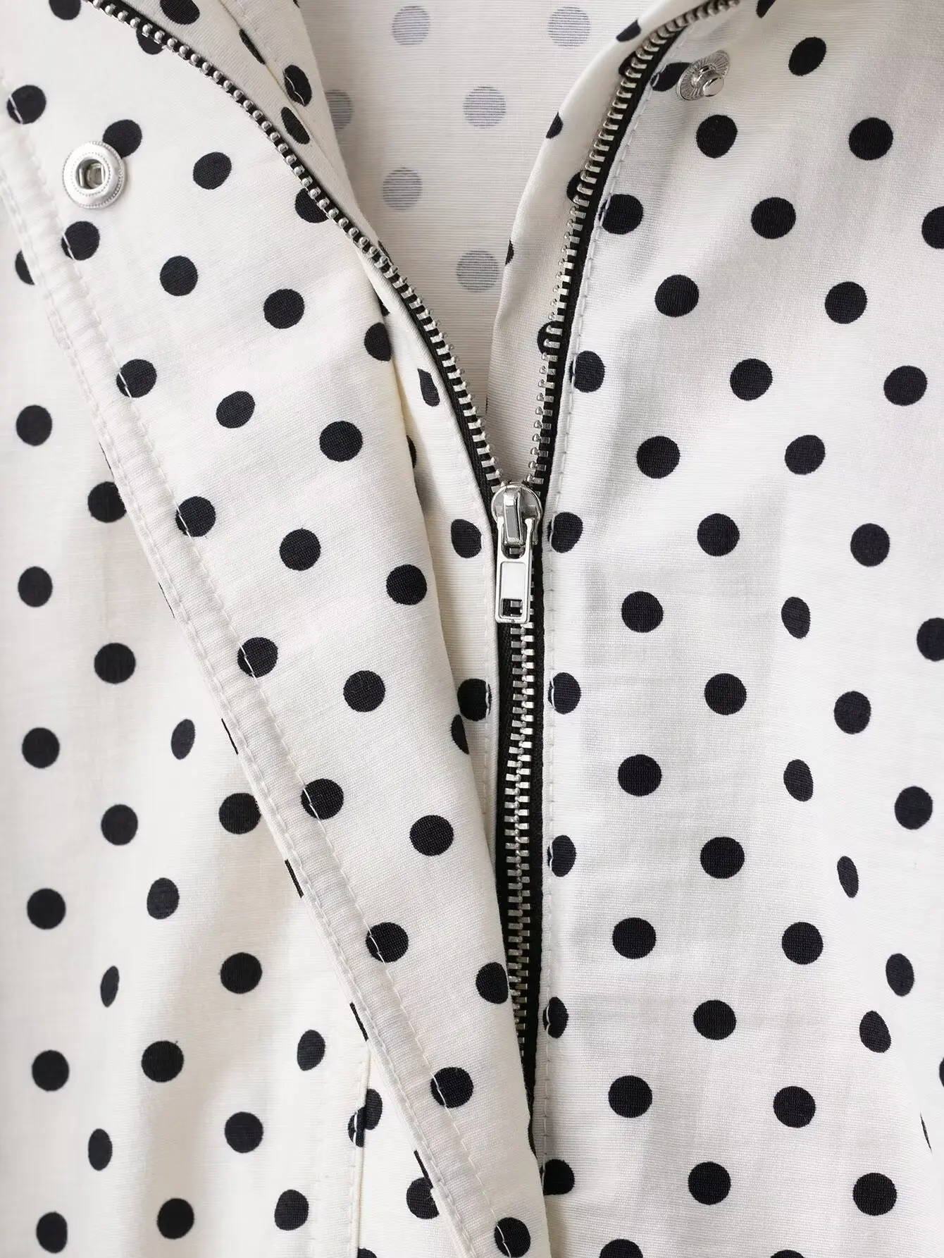 HH Women Elegant Fashion Polka Dot Pink Jacket Single Breasted High Collar Drawstring Coat Spring Lady Trend Street Outwear