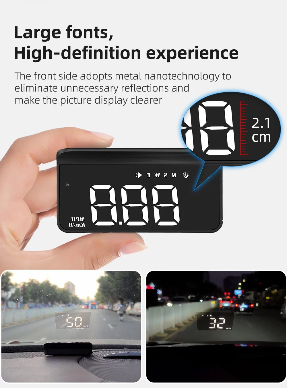 M3 OBD2 HUD / M1 GPS Head Up Display Auto Projection GPS Speedometer Digital Car Accessories Glass Projector Display HUD Alarm