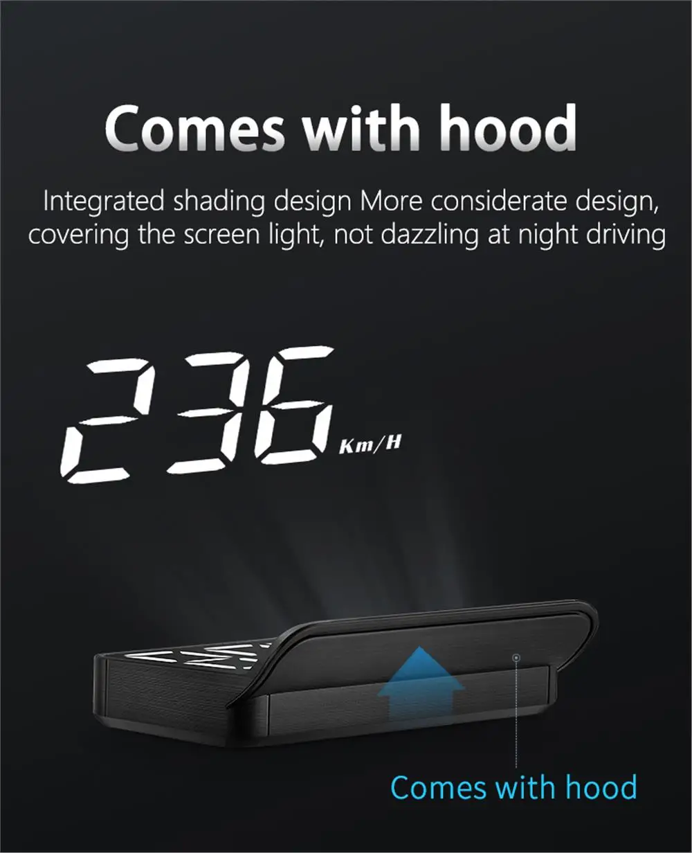 M3 OBD2 HUD / M1 GPS Head Up Display Auto Projection GPS Speedometer Digital Car Accessories Glass Projector Display HUD Alarm
