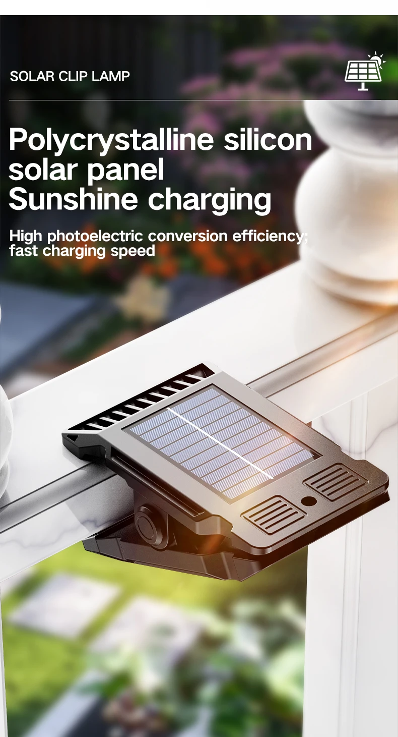 New upgraded intelligent sensing solar clip lamp outdoor courtyard lamp garden lighting solar wall lamp