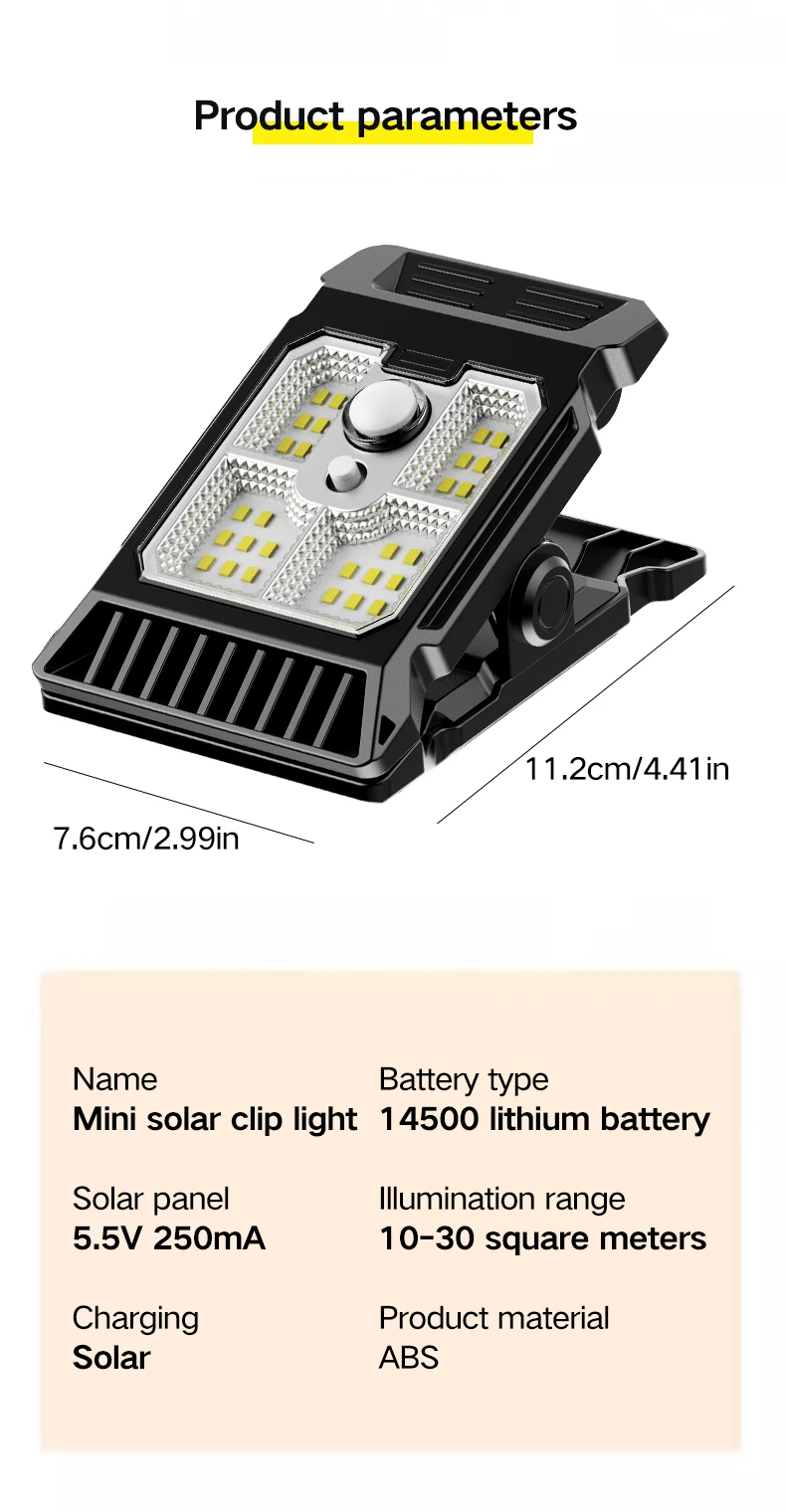 New upgraded intelligent sensing solar clip lamp outdoor courtyard lamp garden lighting solar wall lamp