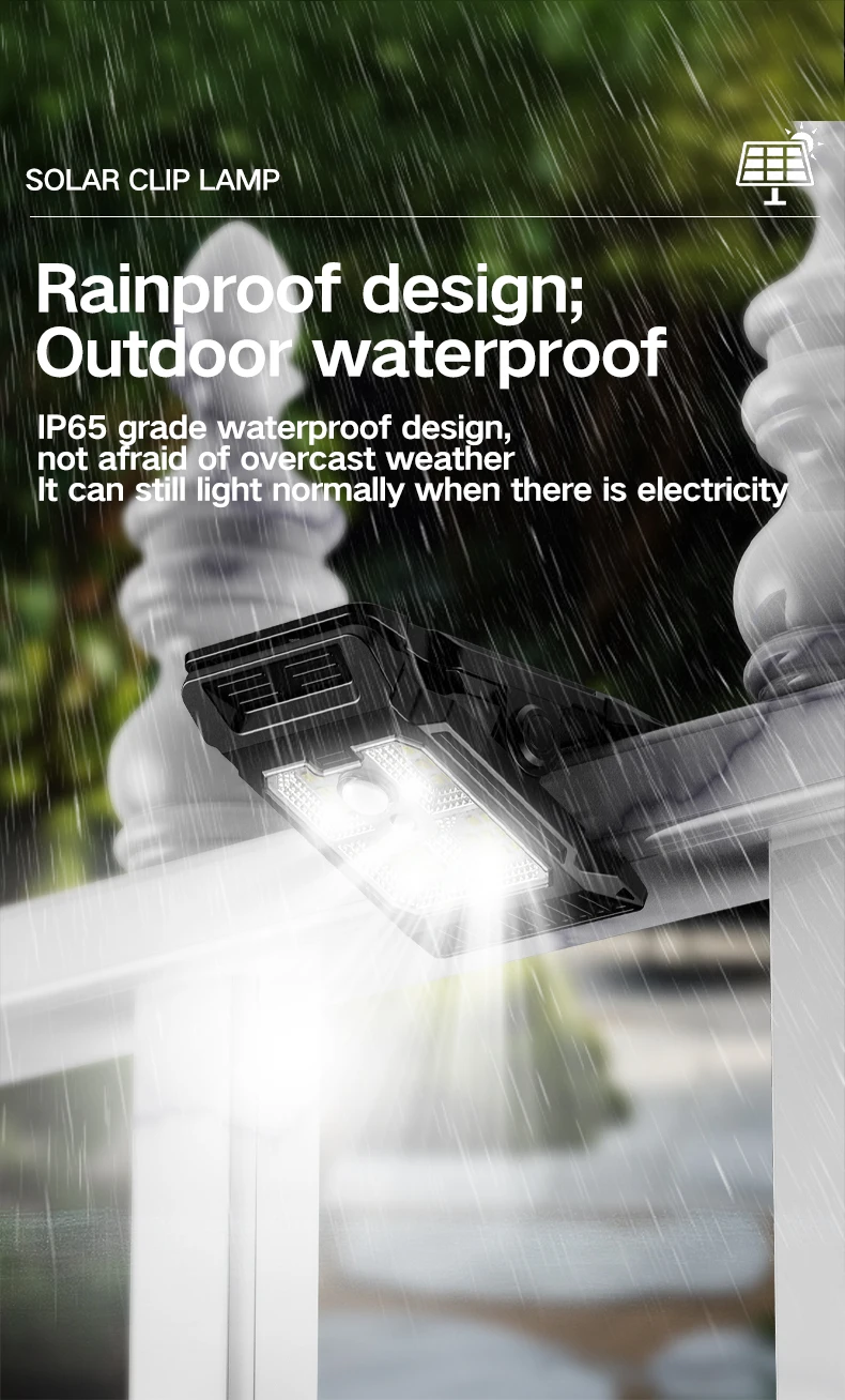 New upgraded intelligent sensing solar clip lamp outdoor courtyard lamp garden lighting solar wall lamp