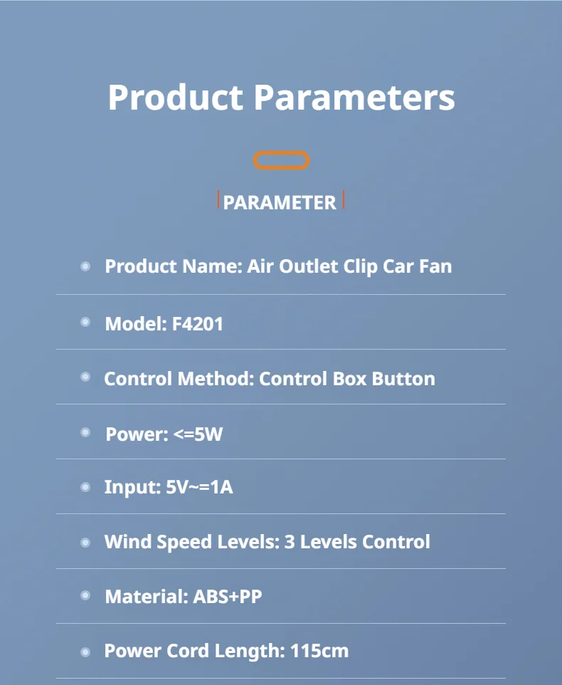 SEAMETAL 3 Speed 5V 1A Car USB Cooling Fan 360 Degree Adjustable Air Outlet Car Fan 5-Blade Low Noise for Car Truck SUV Sedan