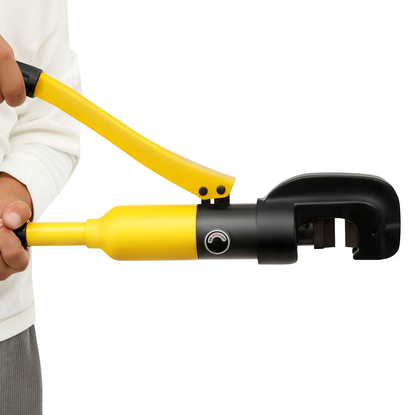 4-22mm Hydraulic Rebar Cutter Rebar Cutting Tool 13Ton/28660 Lbs C-Shaped Head for Easy Mold Change and Steel