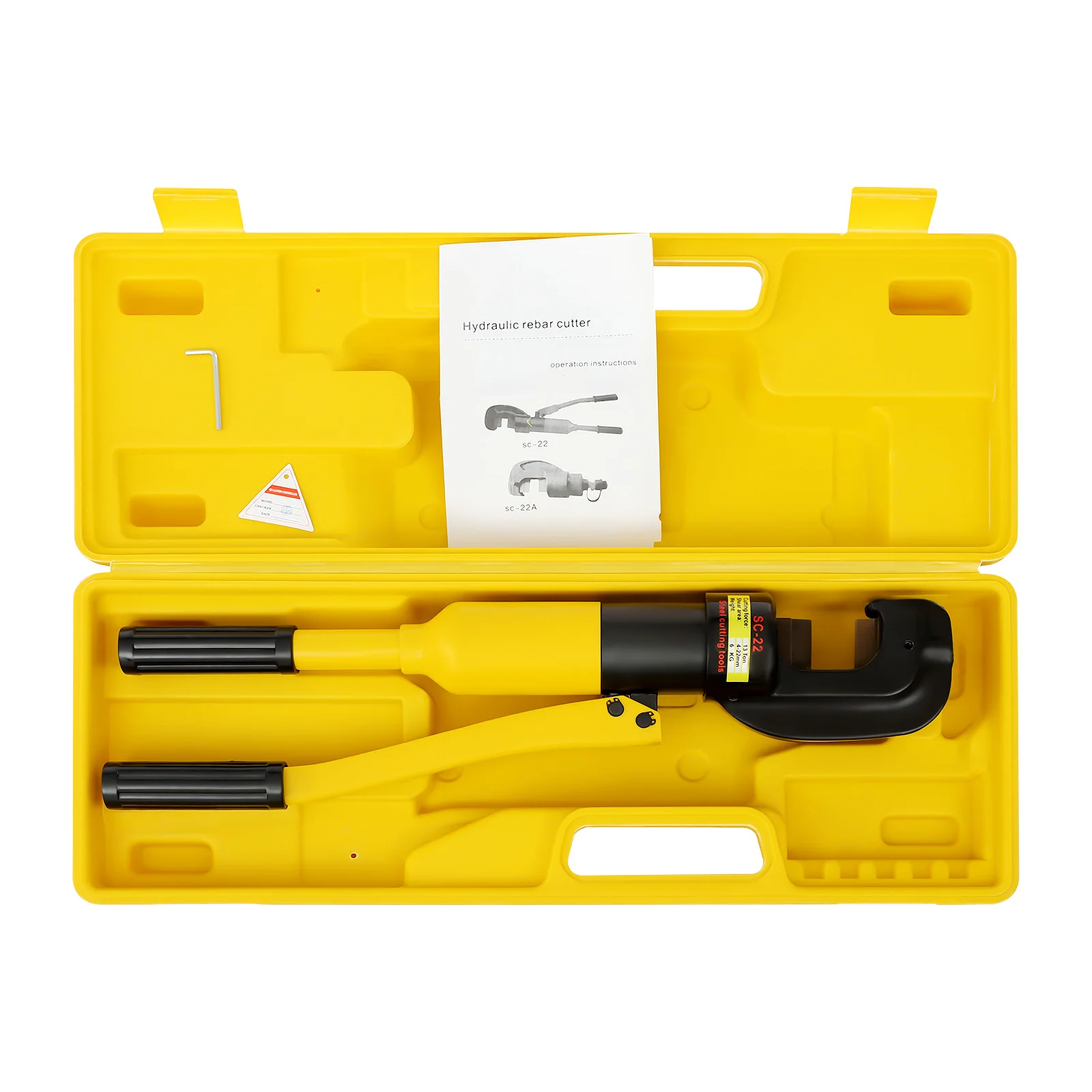 4-22mm Hydraulic Rebar Cutter Rebar Cutting Tool 13Ton/28660 Lbs C-Shaped Head for Easy Mold Change and Steel