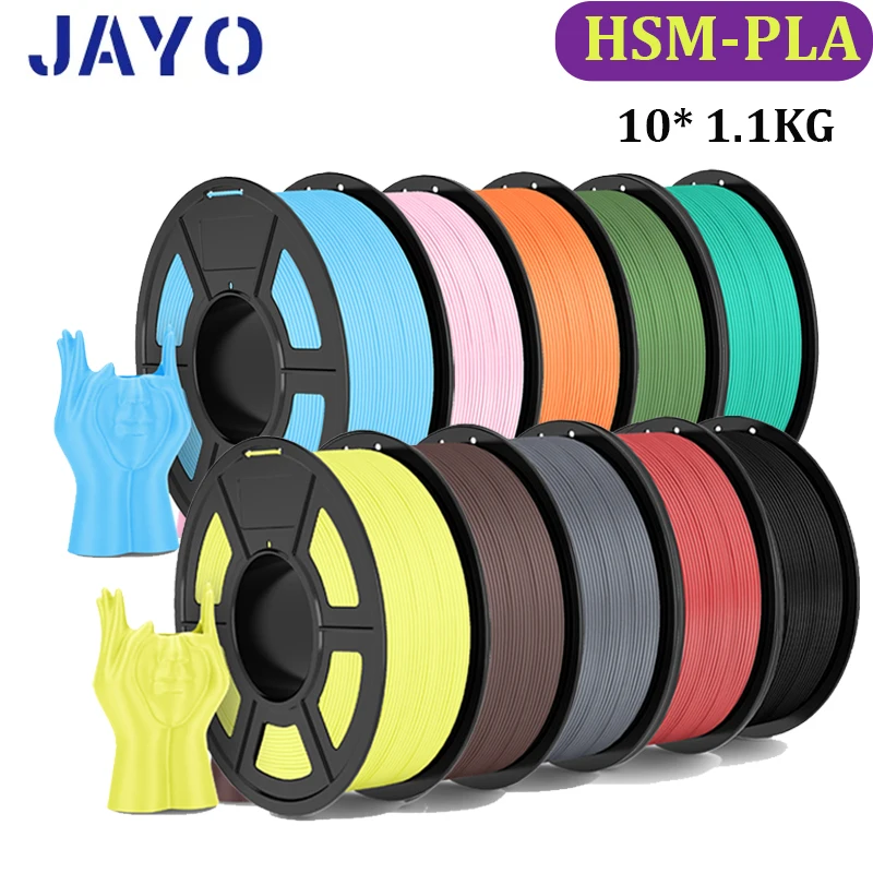 JAYO High Speed Matte PLA 10Rolls HSMPLA Multiple Colors Mixed Filament 175mm Non-toxic Bubble Free Suitable for 3D Printing