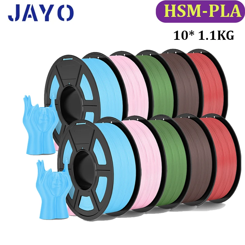 JAYO High Speed Matte PLA 10Rolls HSMPLA Multiple Colors Mixed Filament 175mm Non-toxic Bubble Free Suitable for 3D Printing