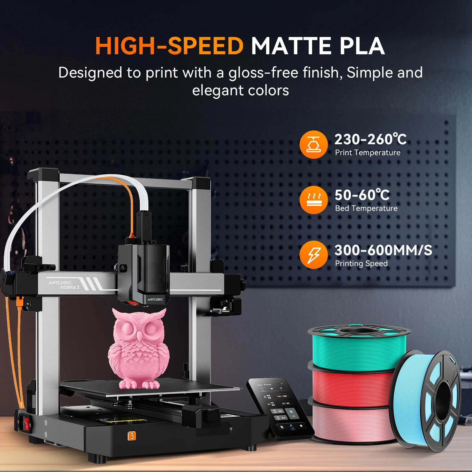 JAYO High Speed Matte PLA 10Rolls HSMPLA Multiple Colors Mixed Filament 175mm Non-toxic Bubble Free Suitable for 3D Printing