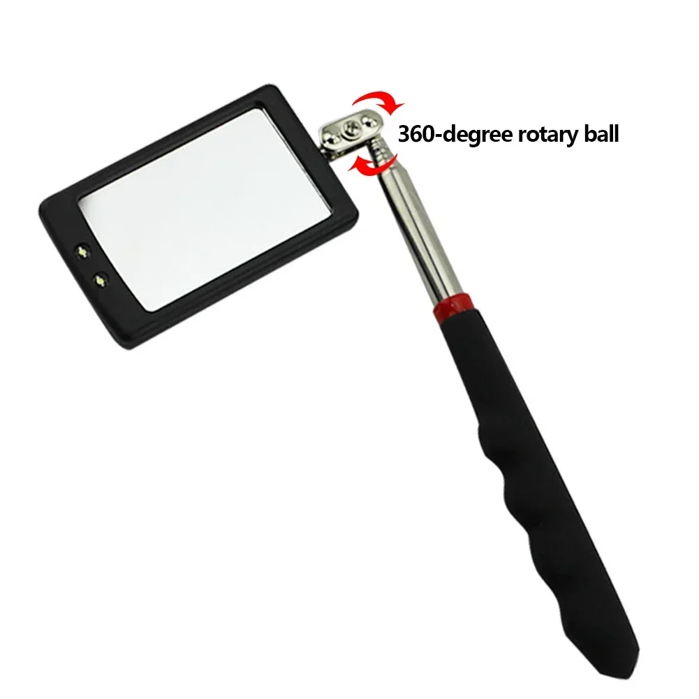 Car 360° Inspection Mirror LED Light Telescopic Inspection Mirror for Check The Condition of Vehicle Automotive Repairs Tools