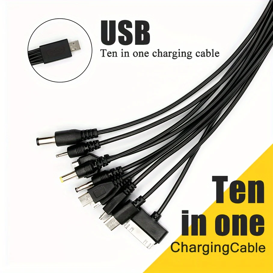NNBILI 10 in 1 Universal Multi-Function USB Phone Charging Cable Multi-head Charging Cord For Samsung Nokia Phone Charger Cable