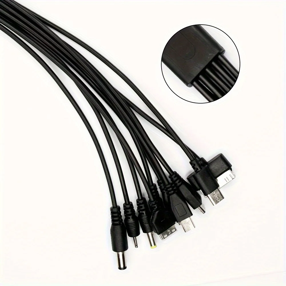 NNBILI 10 in 1 Universal Multi-Function USB Phone Charging Cable Multi-head Charging Cord For Samsung Nokia Phone Charger Cable