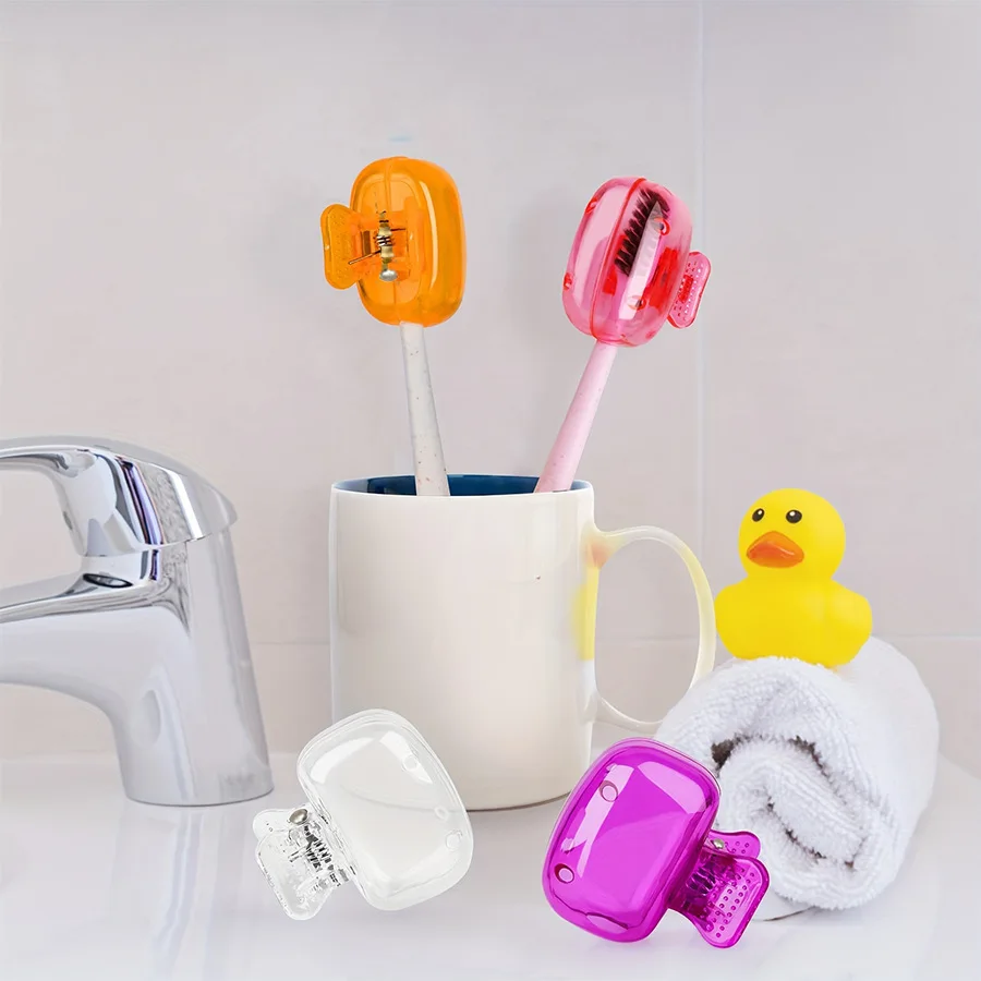 4PCS Portable Toothbrush Storage Clip Travel Essential Protective Cover - Durable Toothbrush Case for On-the-Go Hygiene