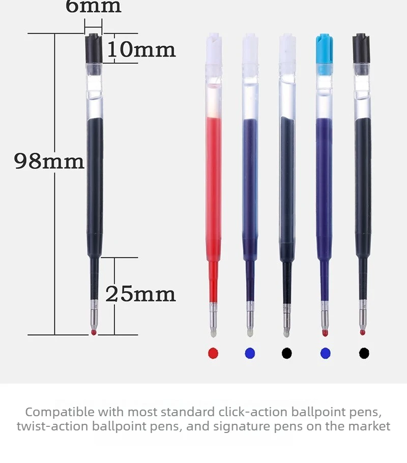 5/50 PCS Ballpoint Pen Refill For Parker Pens Medium Gel Pen L:10cm In Black Ink Rods Refills Office School Supplies Stationery