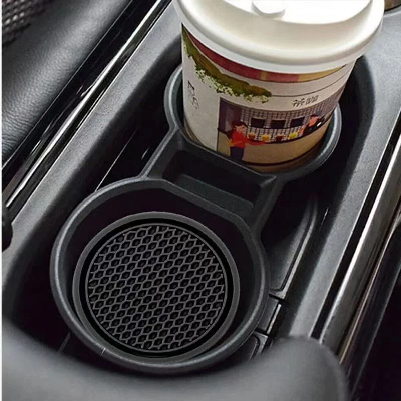 4 PCS Car Silicone Cup Holder, Universal Round Car Interior Storage Compartment Anti-Slip Mat, Center Console Cup Holder Mat