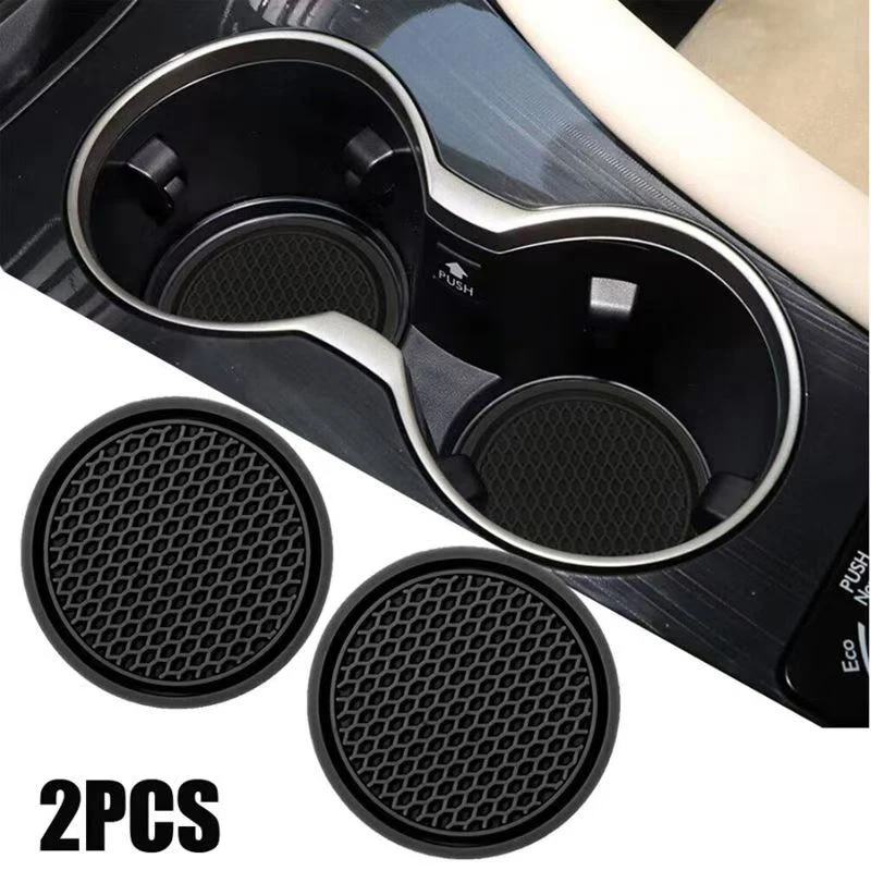 4 PCS Car Silicone Cup Holder, Universal Round Car Interior Storage Compartment Anti-Slip Mat, Center Console Cup Holder Mat