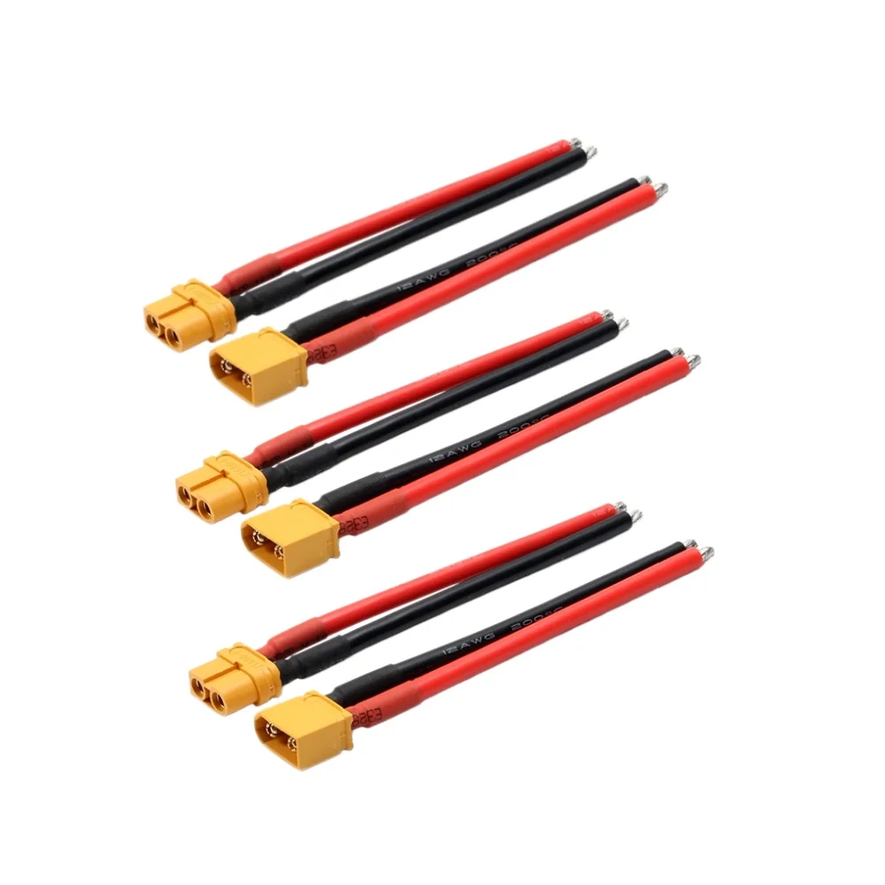 4pcs XT60 Battery Male Female Connector Plug - 10cm 14AWG Silicone Wire Cable for RC Airplane Lipo Battery ESC FPV Drone Expand