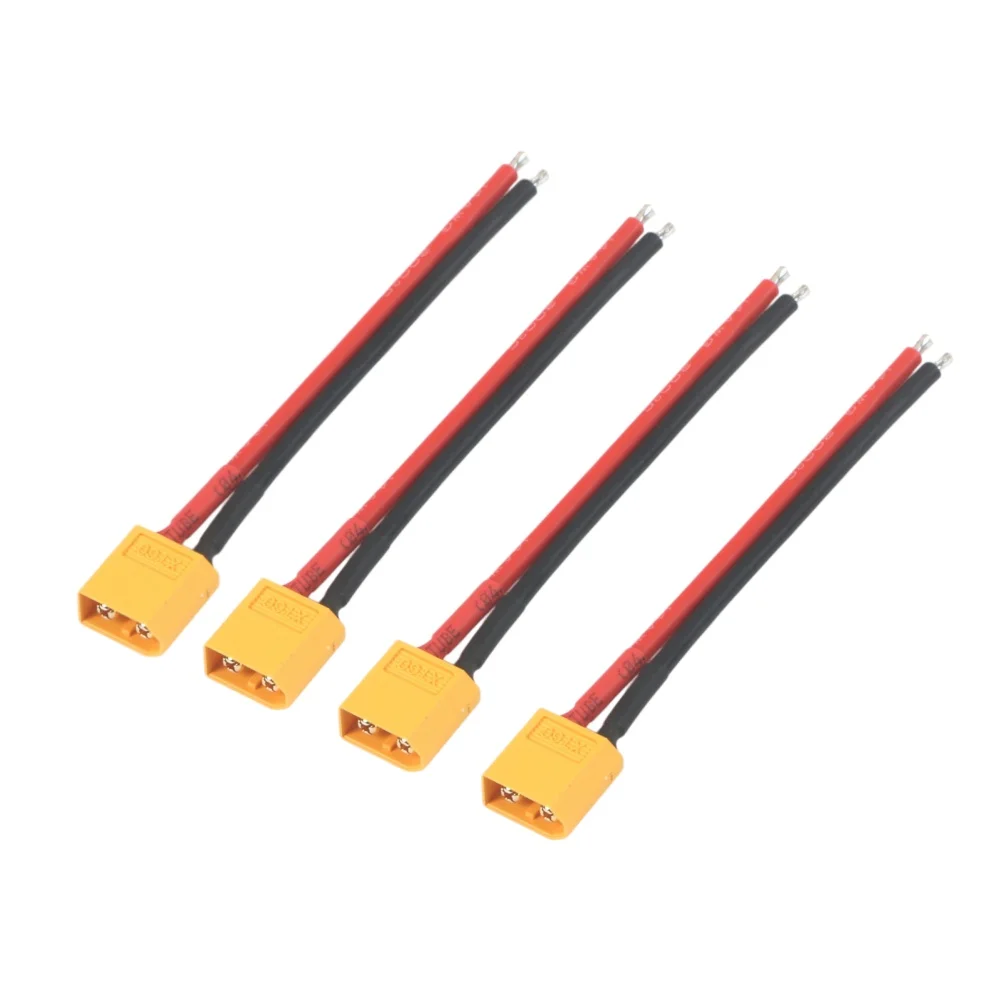 4pcs XT60 Battery Male Female Connector Plug - 10cm 14AWG Silicone Wire Cable for RC Airplane Lipo Battery ESC FPV Drone Expand