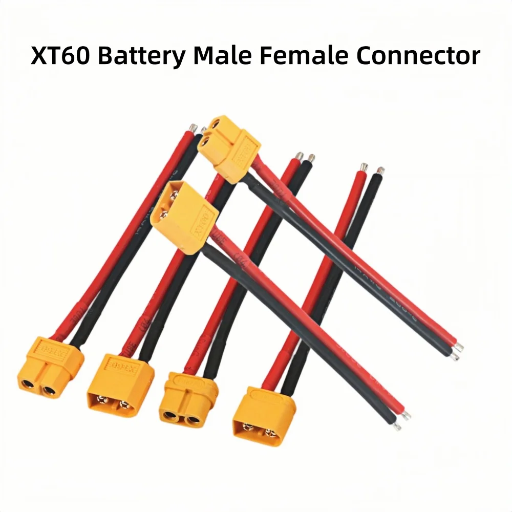 4pcs XT60 Battery Male Female Connector Plug - 10cm 14AWG Silicone Wire Cable for RC Airplane Lipo Battery ESC FPV Drone Expand