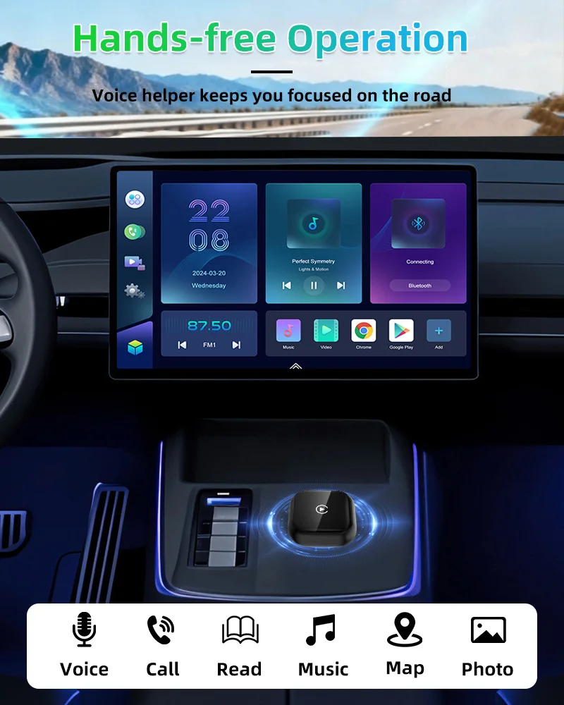 2026 FLIXIVI Wireless CarPlay Adapter 2-in-1 mini Wired to Wireless Dongle for Apple & Android Plug and Play Universal Car Acces