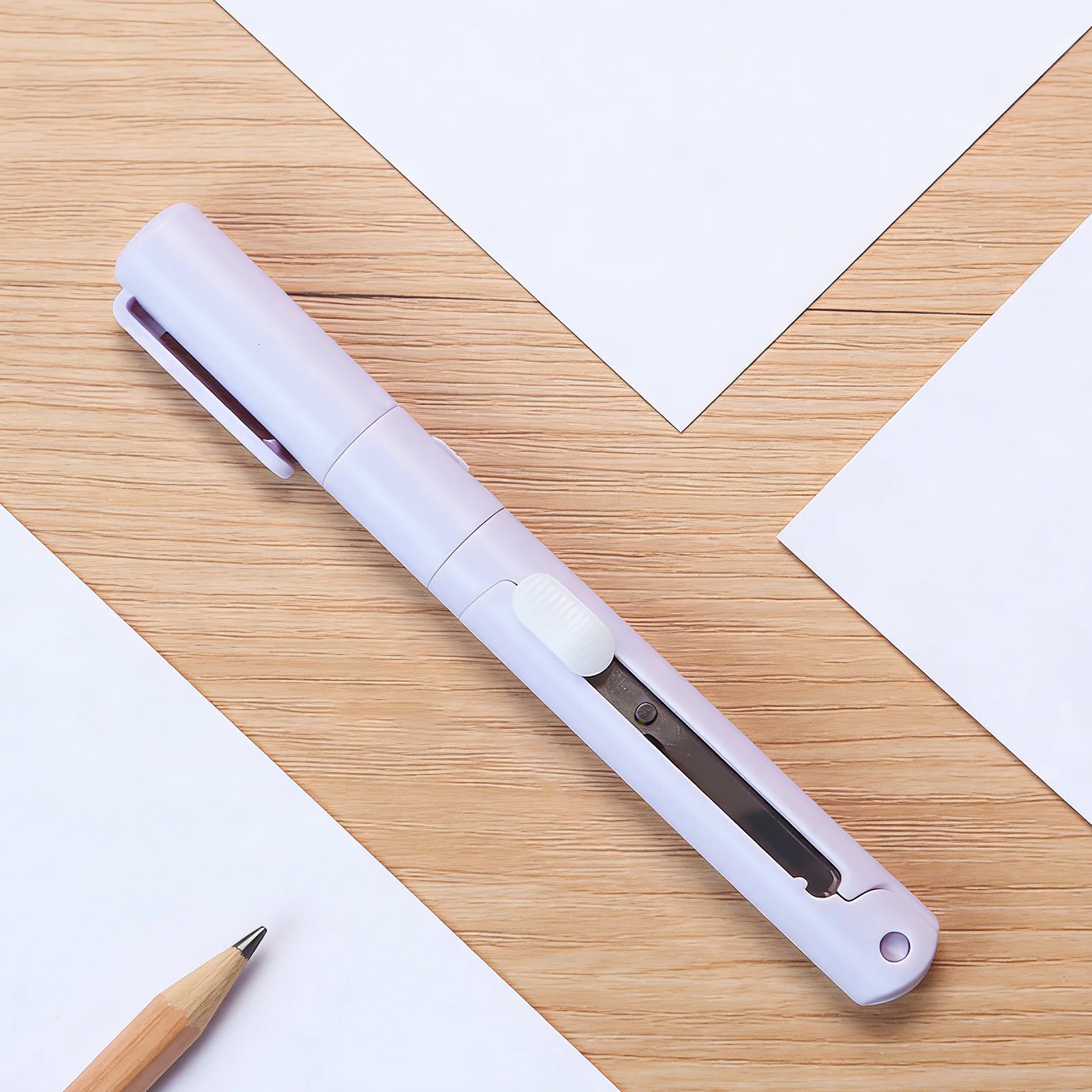 2 in 1 Mini Dual Head Scissors Pen Style Design Safety Retractable Craft Scissors Stationery Tool for Scrapbooking DIY