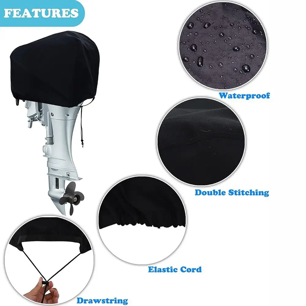 New 15-150HP Full Outboard Engine Cover Anti-scratch Sun Protection Motor Engine Boat Cover 210D Oxford Cloth Waterproof Cover