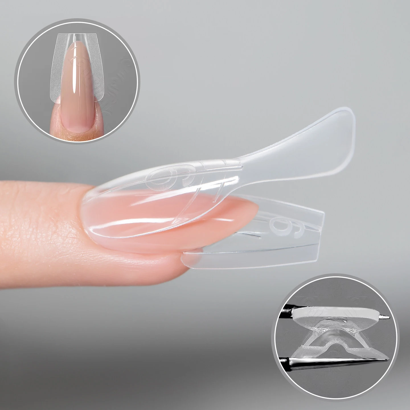 240Pcs New Sandwich Nail Dual Forms Reusable Mixed 15 Sizes Short Oval Square Top & Bottom Nail Mold Set For Builder Extension