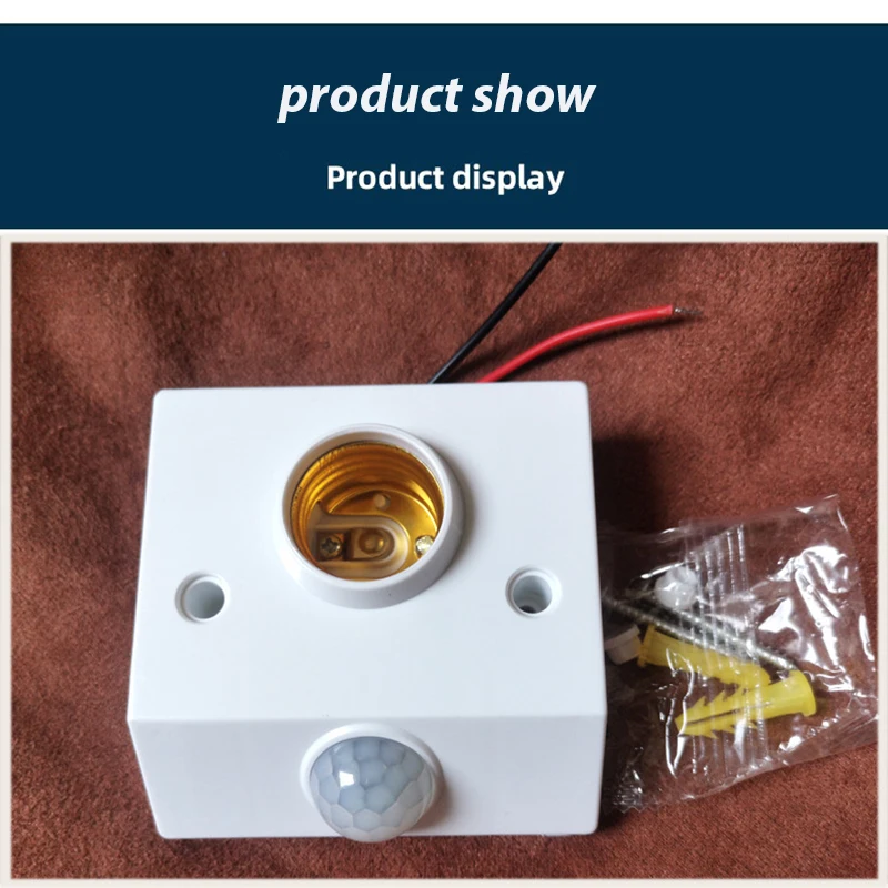AC85-265V LED Automatic Human Body Infrared IR Sensor Lamp Holder LED Bulb Light E27 Base Wall Lamp Holder
