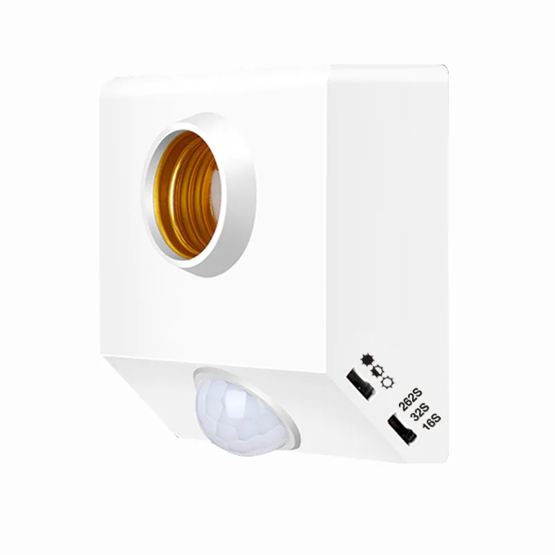 AC85-265V LED Automatic Human Body Infrared IR Sensor Lamp Holder LED Bulb Light E27 Base Wall Lamp Holder