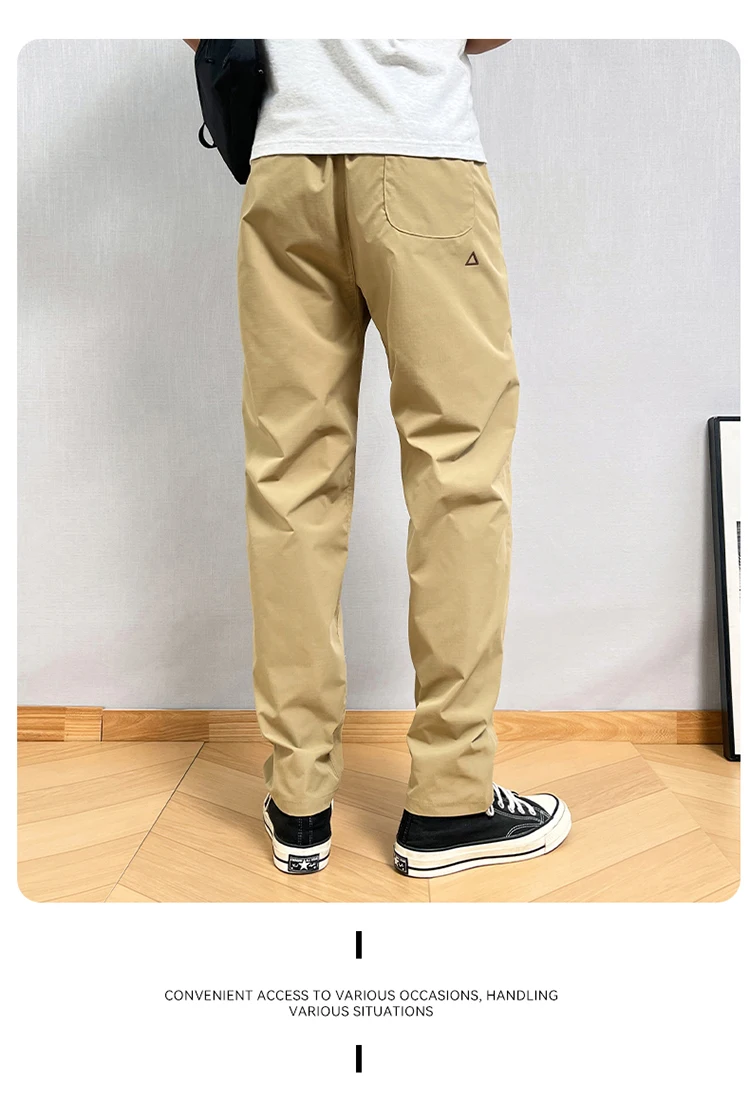 Autumn Cargo Pants Men Casual Tapered Trousers with Zipper Pockets Quick Dry Streetwear Pants for Outdoor Work Daily Wear S-3XL
