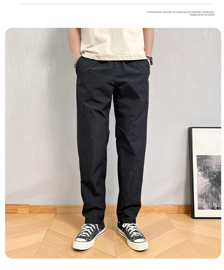 Autumn Cargo Pants Men Casual Tapered Trousers with Zipper Pockets Quick Dry Streetwear Pants for Outdoor Work Daily Wear S-3XL