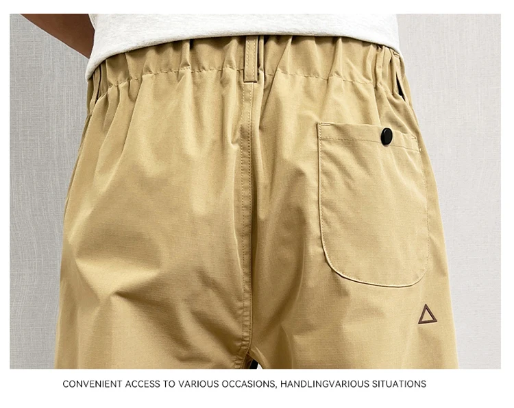 Autumn Cargo Pants Men Casual Tapered Trousers with Zipper Pockets Quick Dry Streetwear Pants for Outdoor Work Daily Wear S-3XL