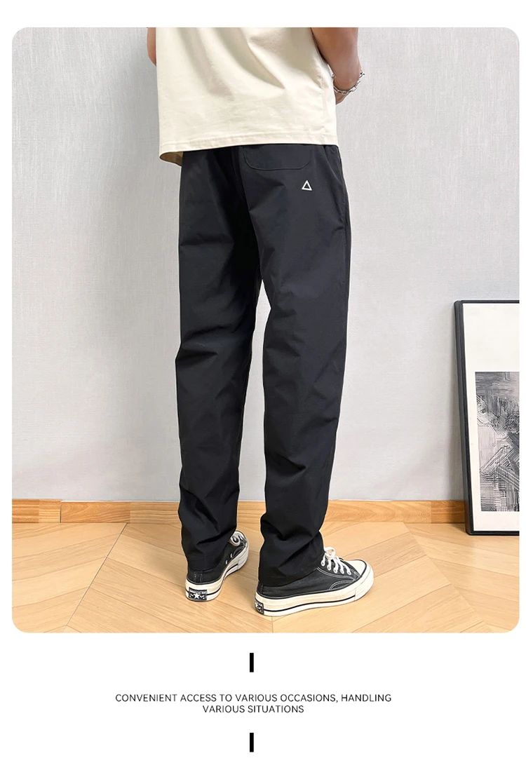 Autumn Cargo Pants Men Casual Tapered Trousers with Zipper Pockets Quick Dry Streetwear Pants for Outdoor Work Daily Wear S-3XL