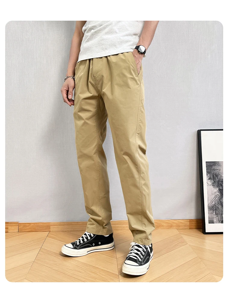 Autumn Cargo Pants Men Casual Tapered Trousers with Zipper Pockets Quick Dry Streetwear Pants for Outdoor Work Daily Wear S-3XL