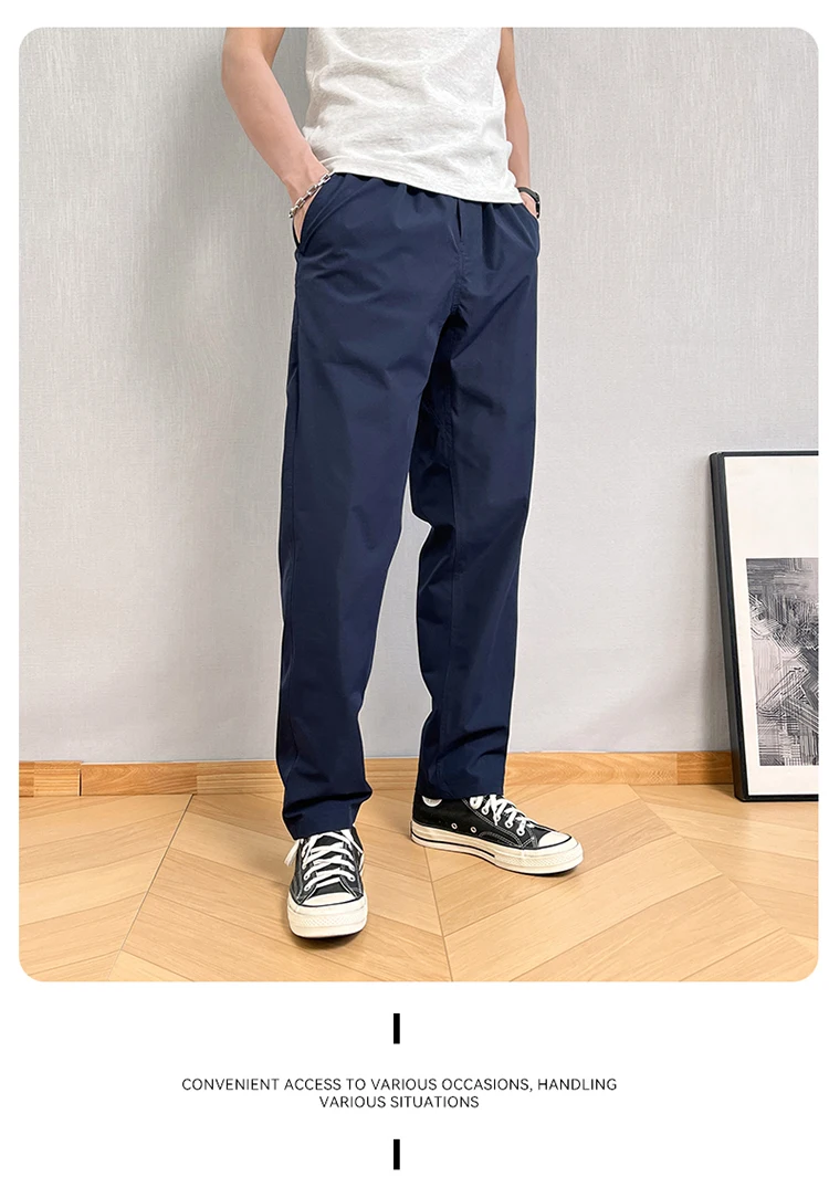Autumn Cargo Pants Men Casual Tapered Trousers with Zipper Pockets Quick Dry Streetwear Pants for Outdoor Work Daily Wear S-3XL